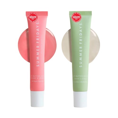 Image of Summer Fridays Pink Sugar Mint Lip Butter Balm Duo- Lip Butter Balm Pink Sugar + Lip Butter Balm Sweet Mint