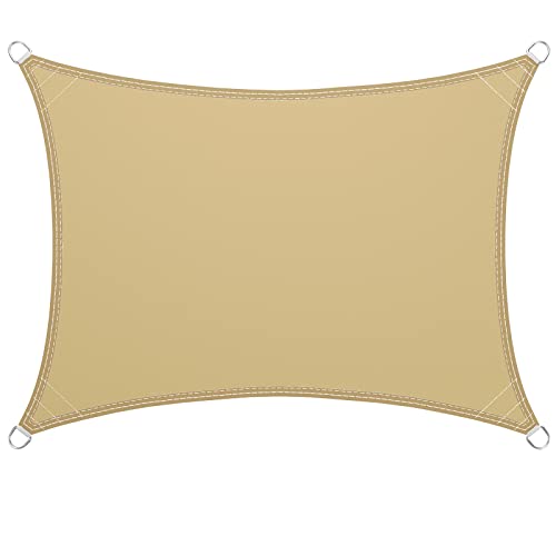 LARMNEE Sonnensegel 2 x 4 m, Wasserdicht, Sonnenschutz Ink Rechteckig, Befestigungsseilen, PES, für Garten Balkon, UV-Sc...
