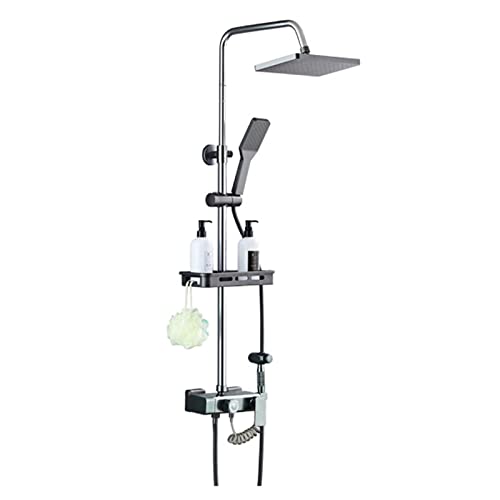 Système de douche haute pression avec ensemble combiné effet pluie et douchette à main 4 modes