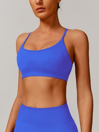 ABOCIW Womens Seamless Backless Sports Bra Open Back Strappy Workout Bras Low Support Criss-Cross Yoga Gym Bra2