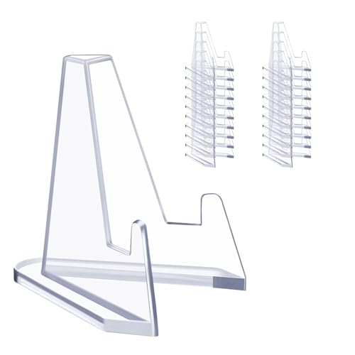 GIFOHAPY Acrylic Card Display Stands Card Stands for Sports Cards Clear Mini Easel Stand Holder for Challenge Coin Graded Card Sports Card PSA Card Baseball Card (20)