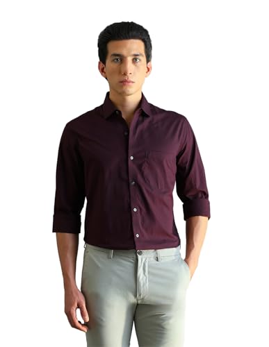 Image of Arrow Slim Fit Mens Formal Shirt - 100% Cotton, Breathable & Comfortable, Full Sleeves Shirts for Men