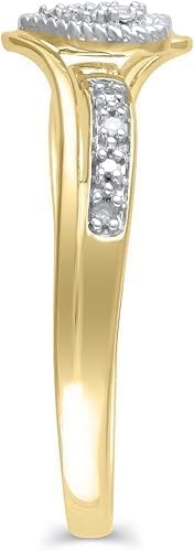 Jewelsfaction 1Ct Round Cut Simulated Diamond 925 Sterling Silver 14K Yellow/White Gold Plated Engagement Anniversary Ring for Women's2