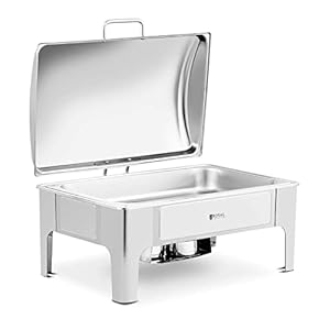 Royal Catering RCCD-RT10_9L Chafing Dish GN 1/1 8,5 L 2 brandstofcellen halfrond warmhoudcontainer Rechaud