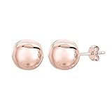14K Rose Gold Ball Stud Earrings, 6mm