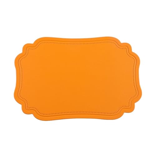 Set de table orange lot de 4 irrégulier protège table antitache 30x45 - 2