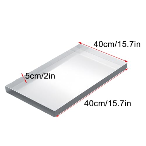 Generico Vassoio da Portata Multiuso in Acciaio Inox, 60x60x5 cm, con vaschetta raccogligocce, Ideale per Cucina, Lavanderia, Alimentazione Animali Domestici e Altro Ancora - Resistente, Facile da pu