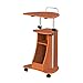 Adjustable Height Laptop Cart With Storage. Color: Woodgrain