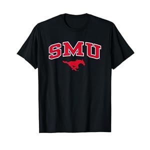 SMU Mustangs Arch Over Black Officially Licensed T-Shirt