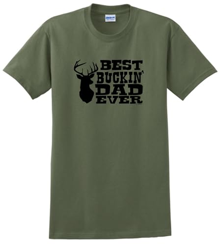 ThisWear Best Buckin' Dad Ever T-Shirt XL Military Green [PPP]