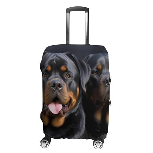 Rottweiler Wallpaper Luggage Cover, Washable Elastic Suitcase Cover Protector Fit 18-32 Inch Luggage