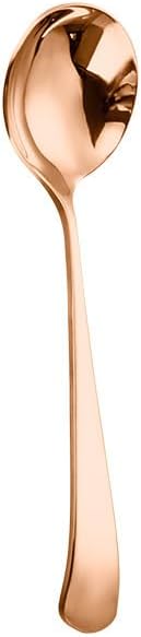 Silverware Flatware Set, 1/4/6/8 Pieces 304 Stainless Steel Spoons, Round-headed Spoons, Household Rice Spoons, Thickened Spoons, Dessert Spoons(Rose Gold,6 Pieces)