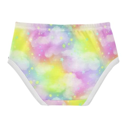 Joisal Cotton Girls Underwear Toddler Pastel Rainbow Gradient Stars Panties Little Girl Fun Print Kids Briefs Undies 2t2