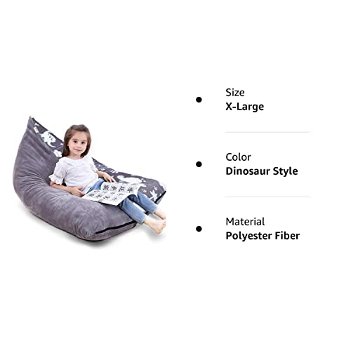 Bchway Stuffed Animal Storage Bean Bag Chair | 53 Extra Large Beanbag Cover For Kids And Adults, Plush Toys Holder And Organizer #TOP6