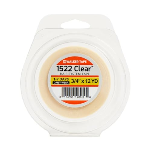 Cinta Walker tape 1522 claro de 12 m x 3/4 pulgadas para prótesis capilares