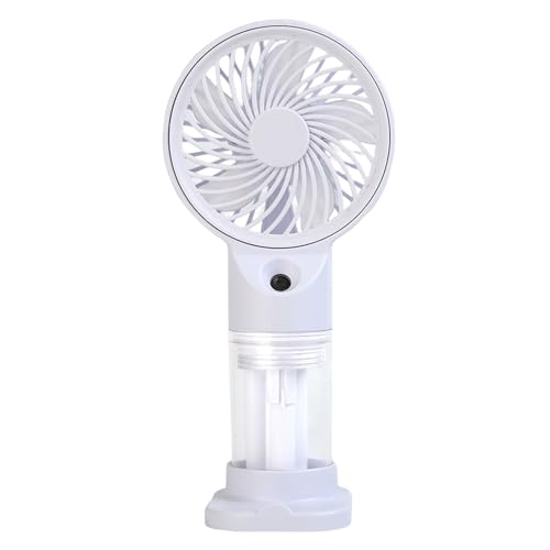 KACCDE Ventilador portátil de mano de 3 velocidades ajustable por USB, recargable, funciona con pilas, ventilador de escritorio para viajes, oficina y exteriores