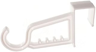 One Stop DIY 3 x OVER THE DOOR HANGER HOOKS LARGE WITH SEGMENTED RAIL WHITE PLASTIC NEW