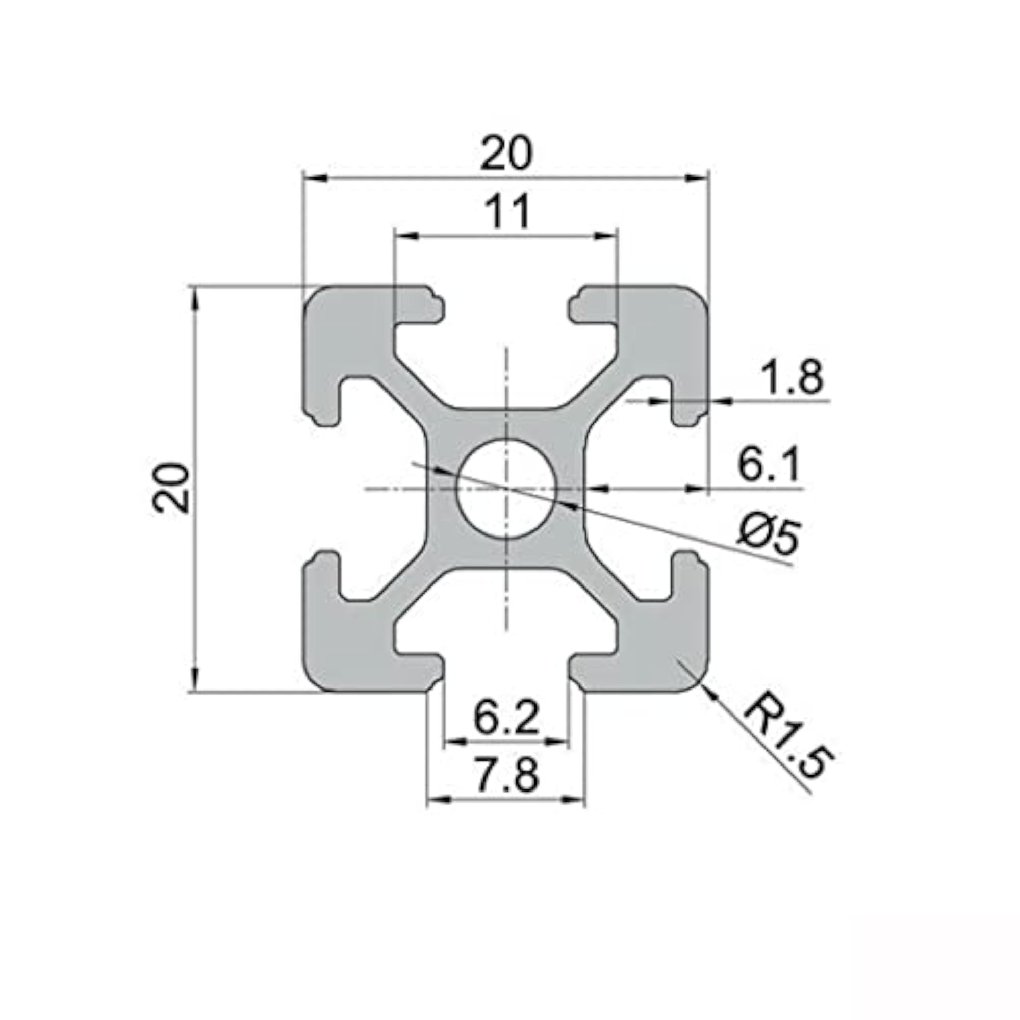 T-Slot Aluminum Profiles Extrusion Frame for 3D Printer