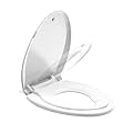 Elongated Toilet Seat Adult/Child,Built-In Potty Training Seat, Soft Quiet Close Non-Slip Seat, Easy to Install & Clean,Magnetic Kids Seat and Cover for Elongated Oval Toilets,White