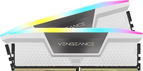 CORSAIR VENGEANCE RGB DDR5 RAM 32GB (2x16GB) Up to 6000MHz CL36 Intel XMP iCUE Compatible Computer Memory - White (CMH32GX5M2E6000C36W)