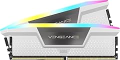 CORSAIR VENGEANCE RGB DDR5 RAM 32GB (2x16GB) 6000MHz CL36 Intel XMP Memoria per Computer Compatibile iCUE - Bianco (CMH32GX5M2E6000C36W)