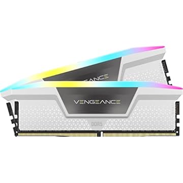CORSAIR VENGEANCE RGB DDR5 RAM 32GB (2x16GB) 6000MHz CL36 Intel XMP iCUE Memória de computador compatível - Branco (CMH32GX5M2E6000C36W)