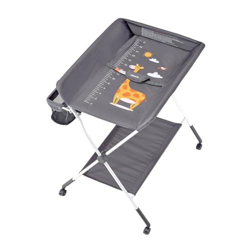 VEVOR Baby Changing Table, Foldable Diaper Change Station with Side Basket, Adjustable Height...