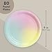 Rainbow Party Supplies, Pastel Paper Plates (9 in., 80 Pack)