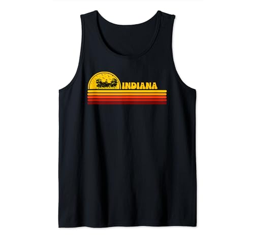 Indiana Vintage Sunset Logo Retro State Débardeur