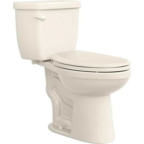 Jerritt 1.28 GPF Two Piece Elongated Chair Height Toilet with Left Hand Lever - Less Seat, ADA Compliant