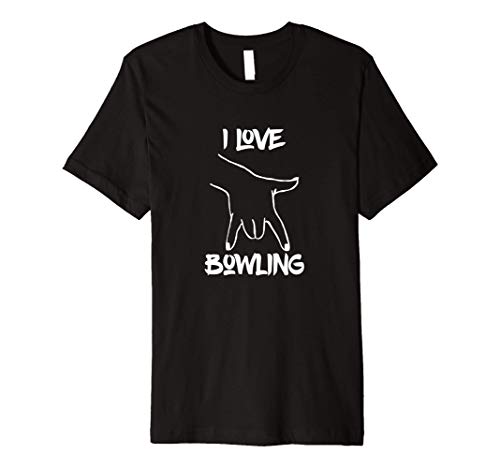I Love Bowling, hand position like bowling, bowling handle Premium T-Shirt