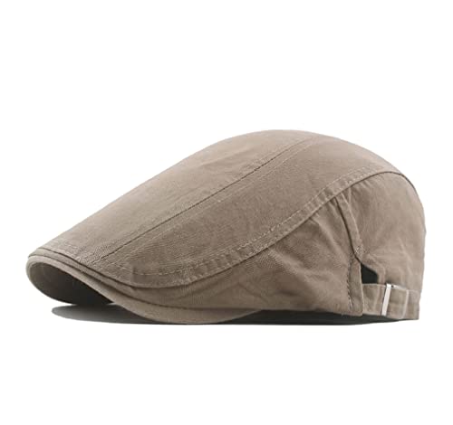 Image of Quanhaigou Men's Cotton Flat Ivy Gatsby Newsboy Driving Hat Adjustable Irish Cabbie Ivy Driving Hunting Cap