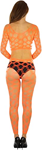 Image of ToBeInStyle Women's Spandex Multi Net Fishnet Set Rave Novelty Party Crop Top & Tights