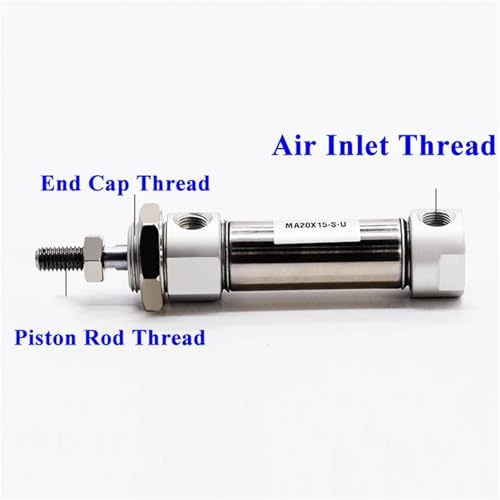 Vérin pneumatique mini MA20 course 150mm double effet inox