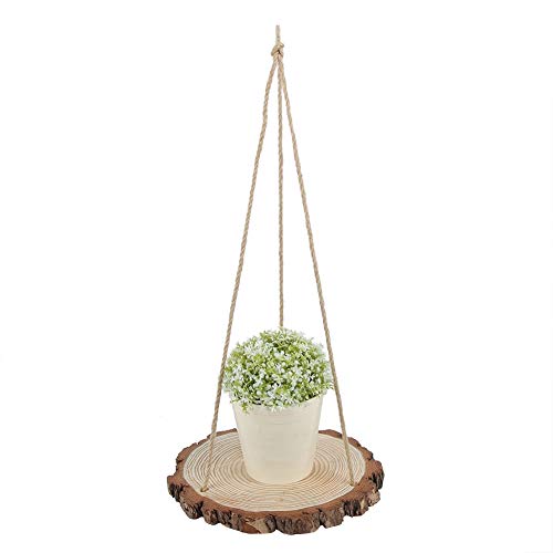Étagères flottantes en bois marron pour plantes d'intérieur et pots de fleurs