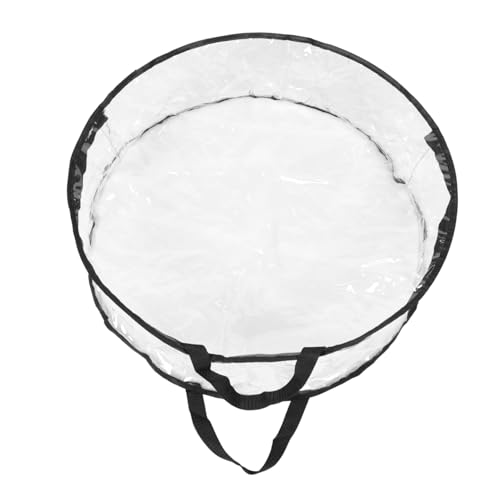 HOOTNEE 2pcs Round Transparent Wreath Storage Bag Garland Holder for Holiday Decor Heavy-Duty Household Organizer for Christmas Decorations
