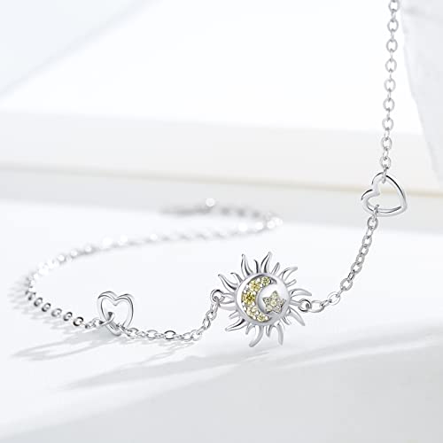 Cuoka Sun And Moon Bracelet 925 Sterling Silver Moon Star Cresent Sunburst Bracelets For Women Jewelry thumb #2