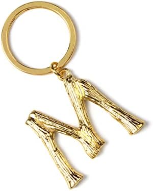 ARFUKA Keyring Alphabet Keychain Stainless Steel Letter M Initial Key Ring Birthday Key Chain for Men and Women Gold - Image 4