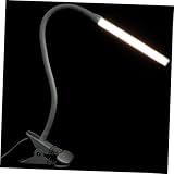 immagine prodotto FONDOTIN Lampada da Tavolo LED con Clip Creativa Dimmerabile Tre Colori Protezione Occhi Leggera in Plastica per Camera da Letto e Studio Bianco