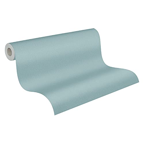 A.S. Création Trendwall 379726 37972-6 Papier peint intissé uni Bleu vert Fabriqué en Allemagne 10,05 m x 0,53 m