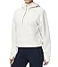 THE GYM PEOPLE Women’s Hoodies Half Zip Long Sleeve Fleece Crop Pullover Sweatshirts with Pockets Thumb Hole Off-white
