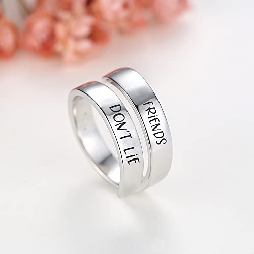 Jvvsci Friends Don't Lie Wrap Twist Ring,Gift for Her, Mom Daughter Sisters Ring,Best Friends BFF Gift3