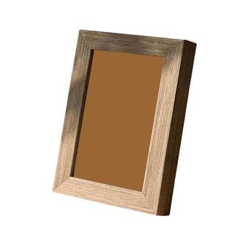 SUREK Marcos de fotos de madera con soporte, marco de fotos rectangular intercambiable for exhibición de mesa y montaje en pared(A4)