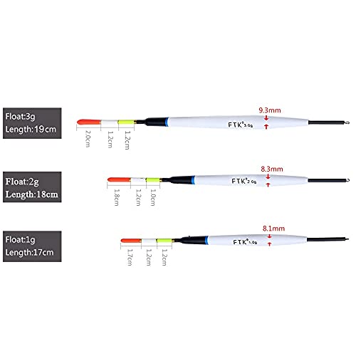 Pêche bouée balsa 3g flotteur vertical carpe accessoire 5pcs - 6