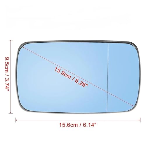 Vitre de rétroviseur gauche dégivrante pour berline BMW E46 - 3
