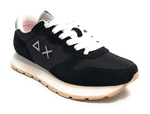 SUN68 Sneaker Running Ally Gold Silver Tessuto Nero Donna DS23SU07