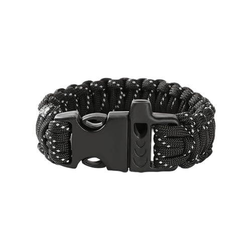 HMLTD Pulsera de Supervivencia Paracord | Cuerda de paracaídas Reflectante de Nueve núcleos Trenzada | Pulsera del Equipo de Supervivencia de la Cuerda del paracaídas para Caminar, Acampar, Pescar