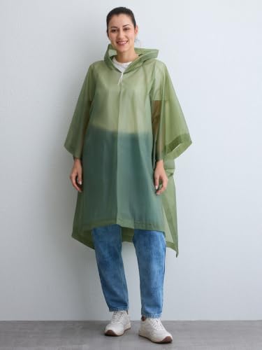 Image of Citizen Eco-Friendly EVA Poncho Raincoat for Men & Women, Lightweight Waterproof Coat with Hood, Adjustable Drawstring, Button Closure Outdoor Rainwear