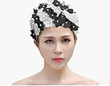 Talla única, el gorro de baño tiene una gran elasticidad para un ajuste óptimo para tu cabeza, muy fácil de poner y quitar.