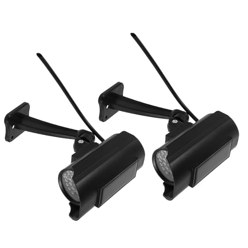 Gatuida Cámara de Seguridad Falsa para Exteriores 2 Piezas, Cámara de Simulación CCTV de Plástico Resistente Intemperie, Diseño Realista sin Batería para Hogar, Oficina y Garaje